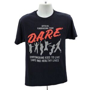 D.A.R.E. Official Fundraising Team Black Graphic T-Shirt Mens Medium
